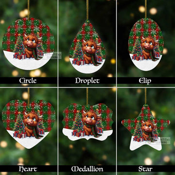 Middleton Tartan Christmas Aluminium Ornament with Adorable Highland Coo