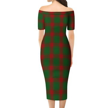 Middleton Tartan Off Shoulder Lady Dress