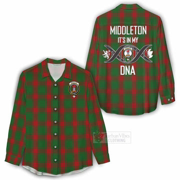 Middleton Tartan Women's Casual Shirt with Family Crest DNA In Me Style