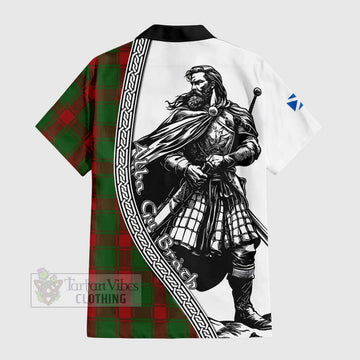 Middleton Tartan Clan Crest Short Sleeve Button Shirt with Highlander Warrior Celtic Style