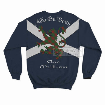 Middleton Tartan Lion Rampant Sweatshirt  Proudly Display Your Heritage with Alba Gu Brath and Clan Name