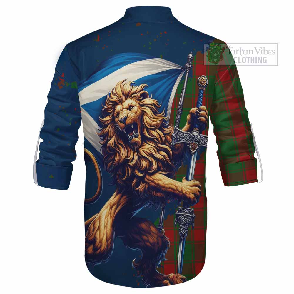 Tartan Vibes Clothing Middleton Tartan Family Crest Ghillie Kilt Shirt with Scottish Majestic Lion