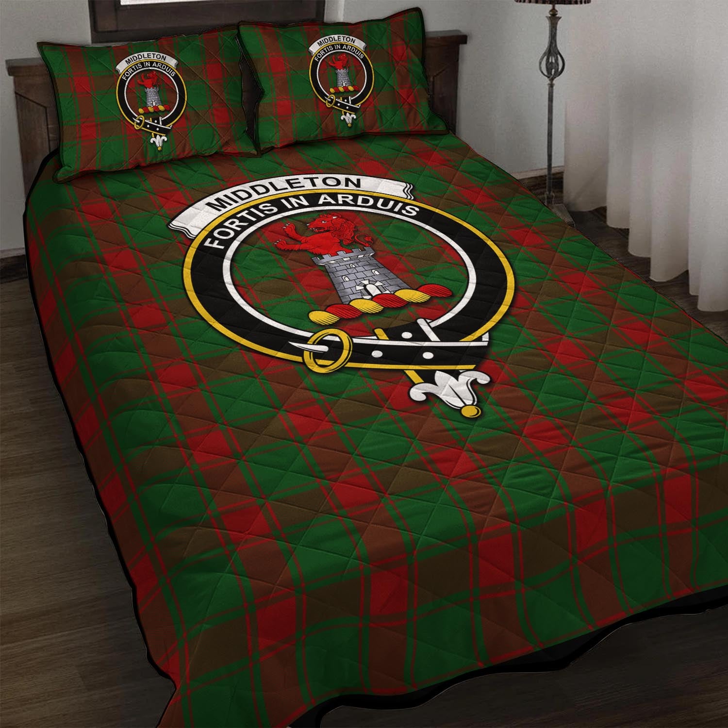 Middleton Tartan Quilt Bed Set with Family Crest - Tartan Vibes Clothing