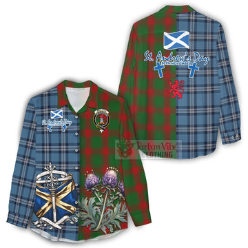 Middleton Tartan Women's Casual Shirt Happy St. Andrew's Day Half Tartan Style