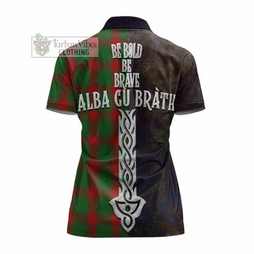 Middleton Tartan Family Crest Women's Polo Shirt Alba Gu Brath Be Brave Lion Ancient Style - Tartan Vibes Clothing