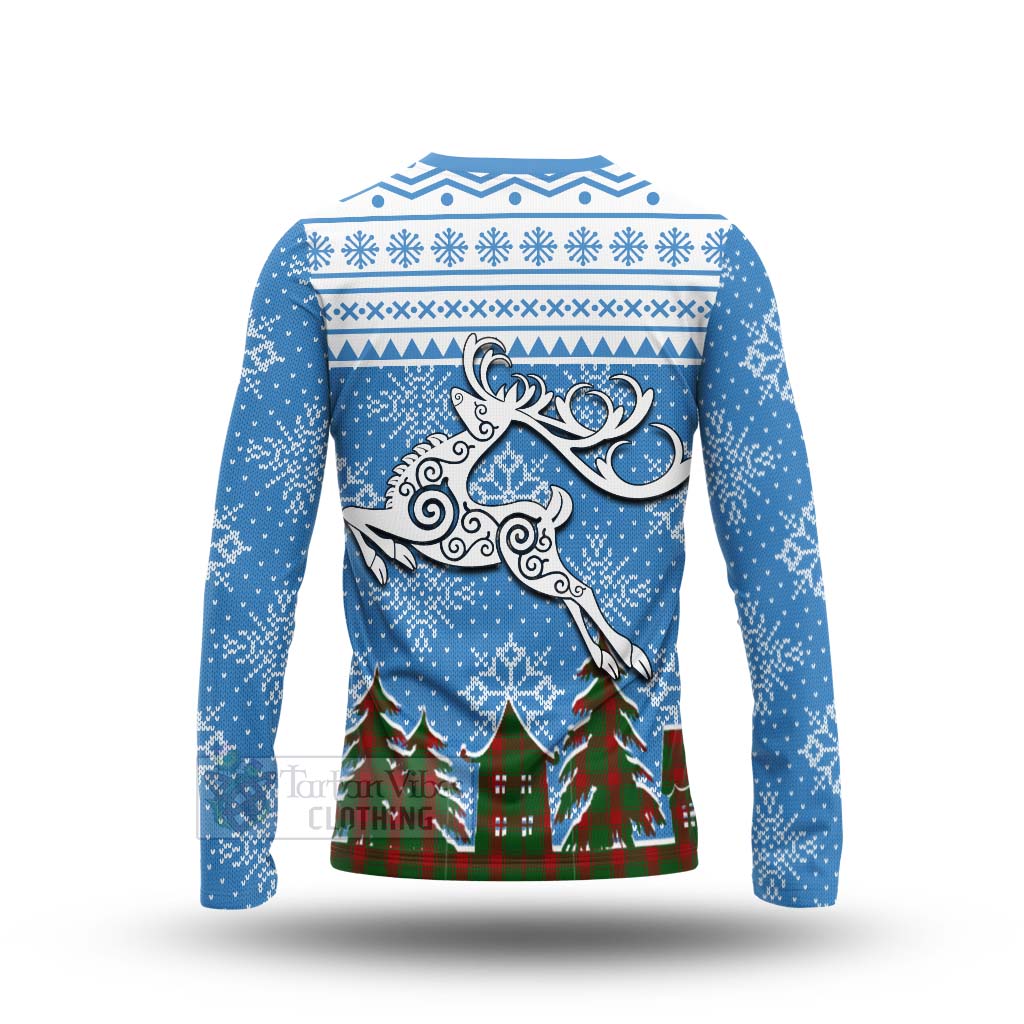 Tartan Vibes Clothing Middleton Clan Christmas Long Sleeve T-Shirt Celtic Reindeer Style