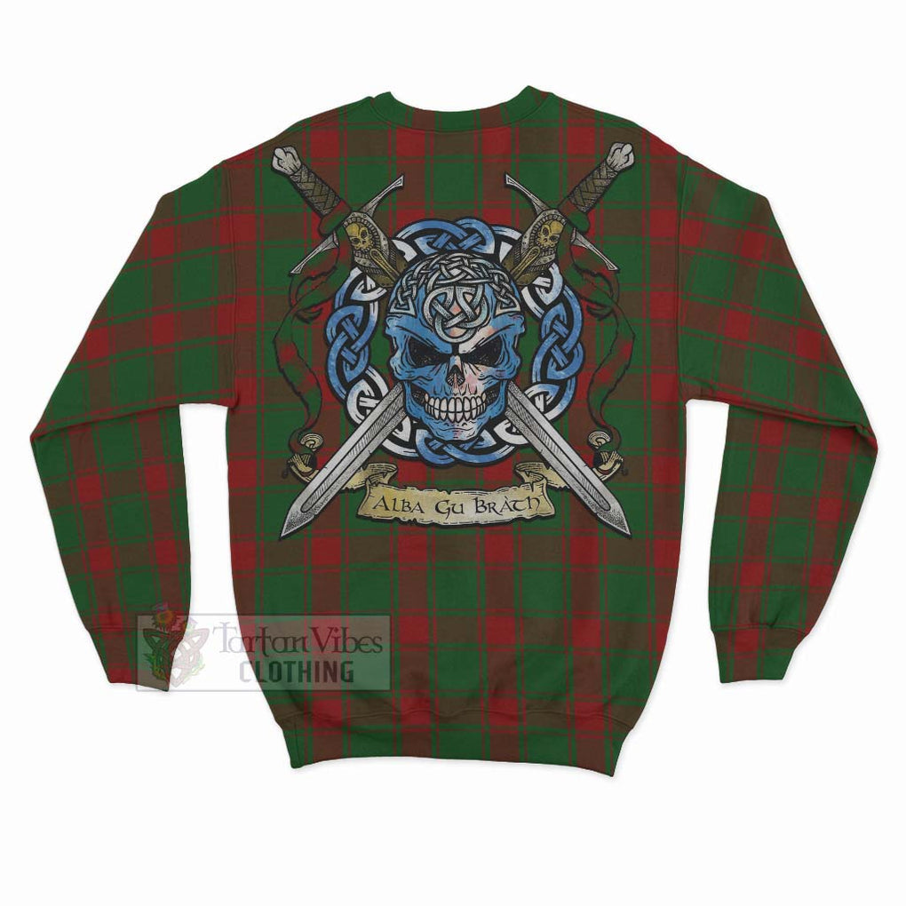 Tartan Vibes Clothing Middleton Tartan Sweatshirt with Family Crest Celtic Skull Style