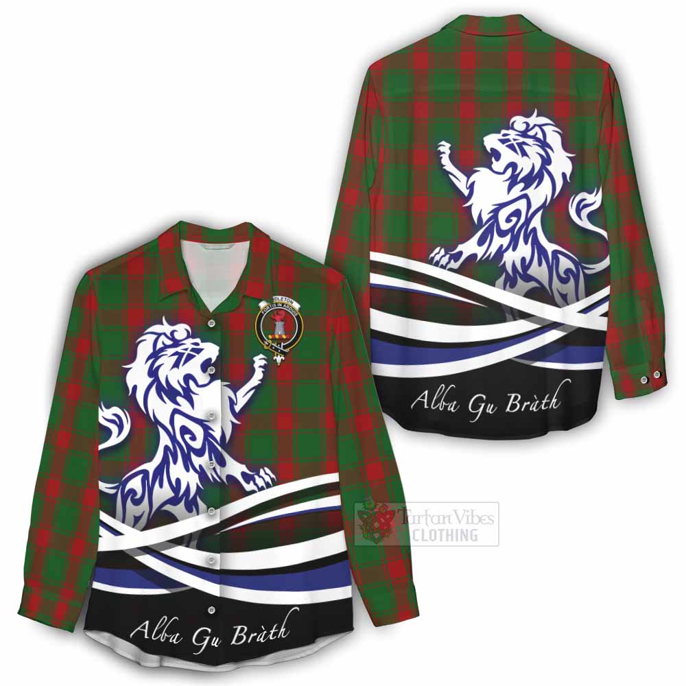 Tartan Vibes Clothing Middleton Tartan Women's Casual Shirt with Alba Gu Brath Regal Lion Emblem