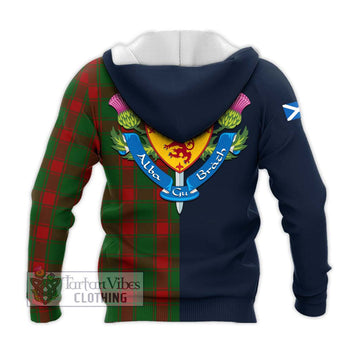 Middleton Tartan Knitted Hoodie Alba with Scottish Lion Royal Arm Half Style