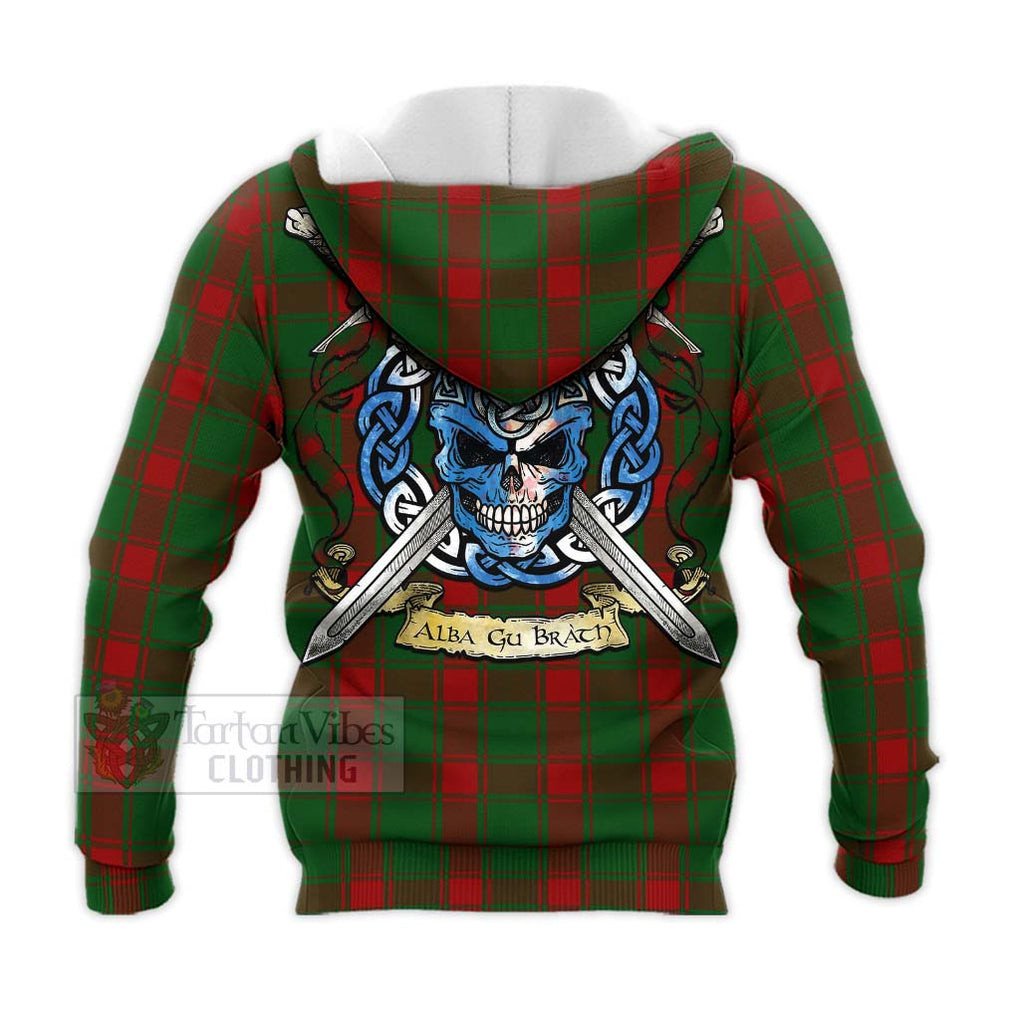 Tartan Vibes Clothing Middleton Tartan Knitted Hoodie with Family Crest Celtic Skull Style