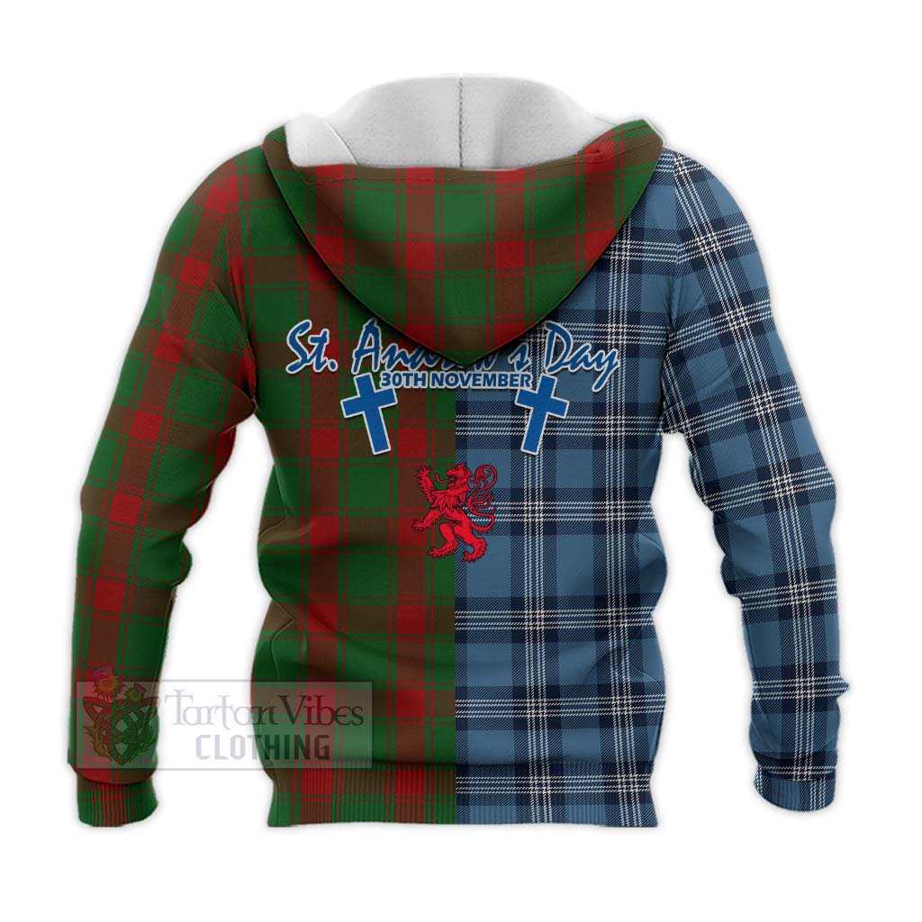 Tartan Vibes Clothing Middleton Tartan Knitted Hoodie Happy St. Andrew's Day Half Tartan Style