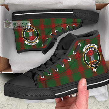 Middleton Tartan High Top Shoes with Family Crest - Tartan Vibes Clothing