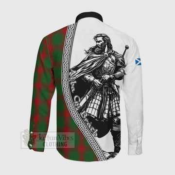 Middleton Tartan Clan Crest Long Sleeve Button Shirt with Highlander Warrior Celtic Style