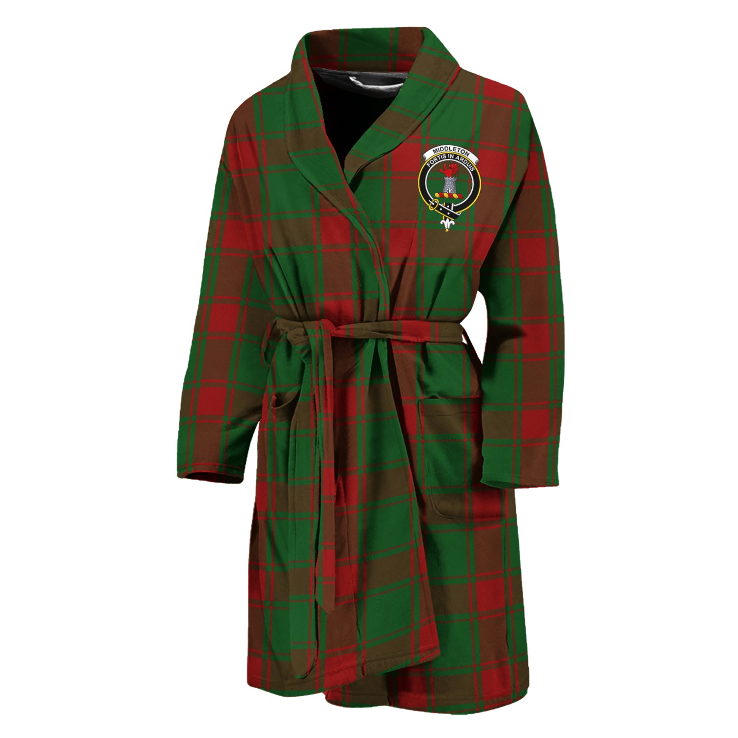 Middleton Tartan Bathrobe with Family Crest Unisex M - Tartan Vibes Clothing