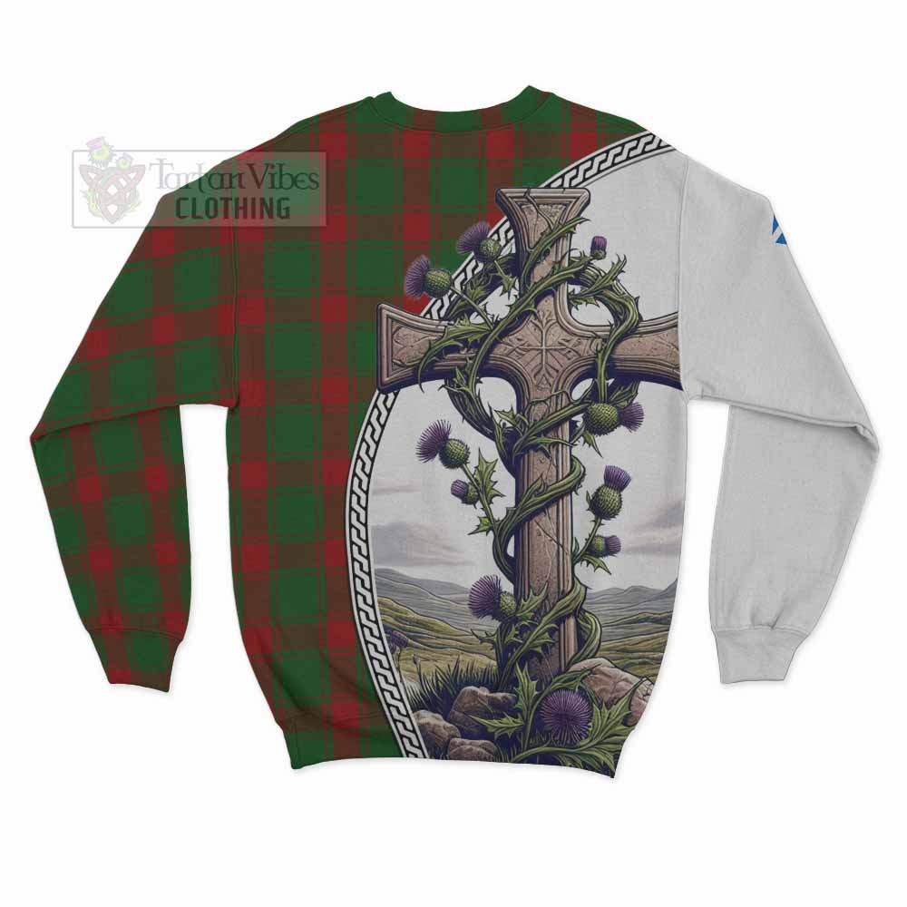 Tartan Vibes Clothing Middleton Tartan Sweatshirt with Family Crest and St. Andrew's Cross Accented by Thistle Vines