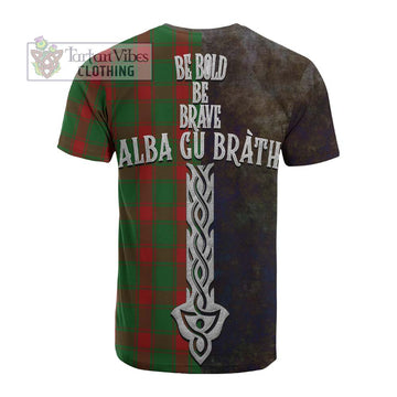 Middleton Tartan Family Crest Cotton T-shirt Alba Gu Brath Be Brave Lion Ancient Style - Tartan Vibes Clothing