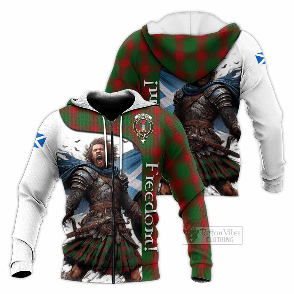 Tartan Vibes Clothing Middleton Crest Tartan Knitted Hoodie Inspired by the Freedom of Scottish Warrior