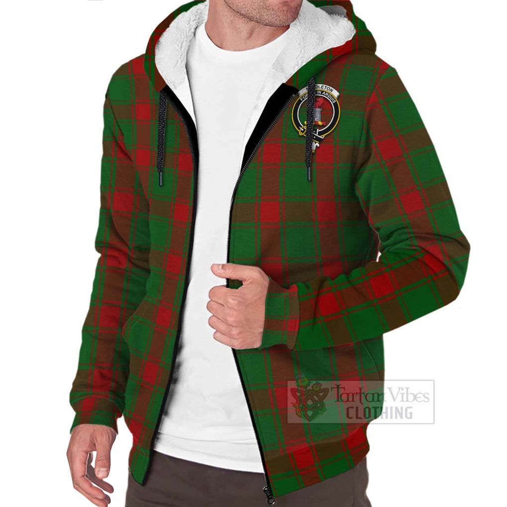 Tartan Vibes Clothing Middleton Tartan Sherpa Hoodie with Family Crest Celtic Skull Style