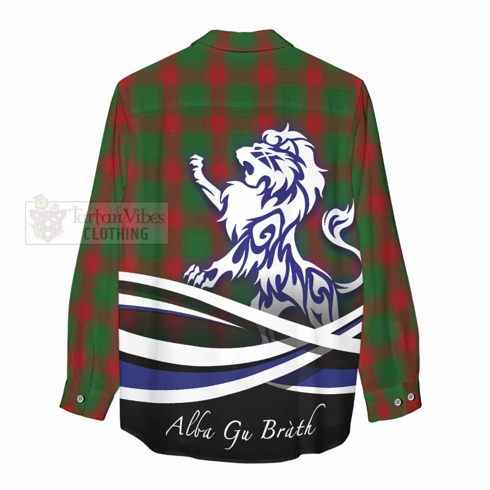 Tartan Vibes Clothing Middleton Tartan Women's Casual Shirt with Alba Gu Brath Regal Lion Emblem