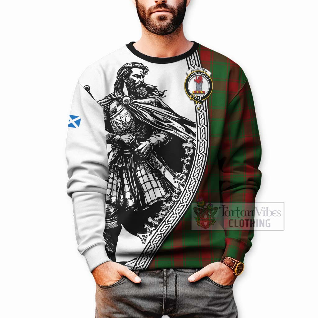 Tartan Vibes Clothing Middleton Tartan Clan Crest Sweatshirt with Highlander Warrior Celtic Style