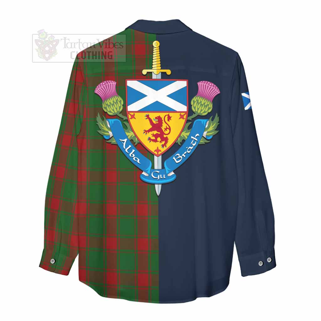 Tartan Vibes Clothing Middleton Tartan Women's Casual Shirt Alba with Scottish Lion Royal Arm Half Style