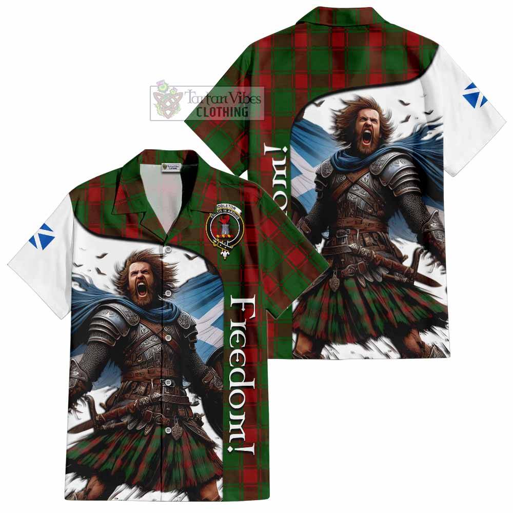 Tartan Vibes Clothing Middleton Crest Tartan Short Sleeve Button Shirt Inspired by the Freedom of Scottish Warrior