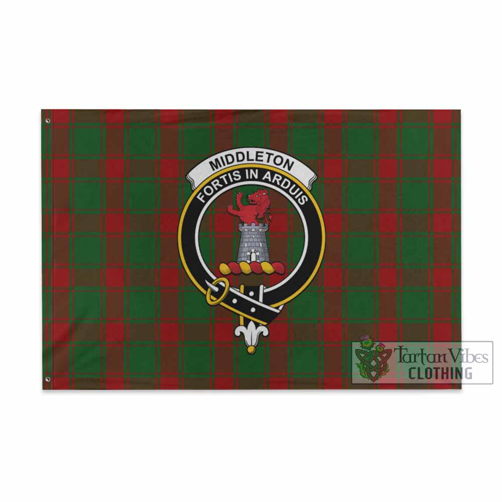 Tartan Vibes Clothing Middleton Tartan House Flag with Family Crest