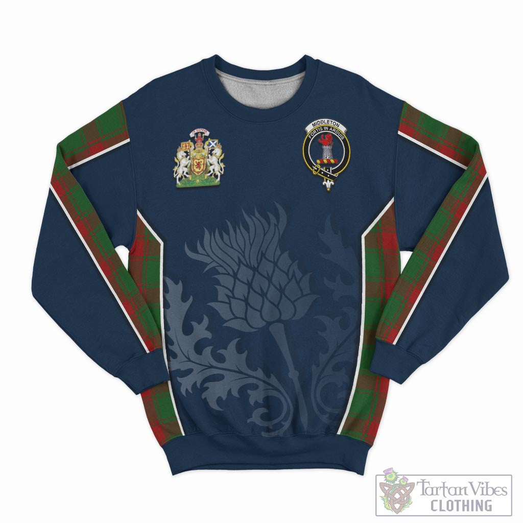 Tartan Vibes Clothing Middleton Tartan Sweatshirt with Family Crest and Scottish Thistle Vibes Sport Style