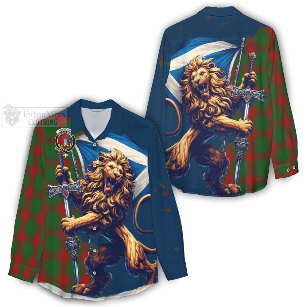 Tartan Vibes Clothing Middleton Tartan Family Crest Women's Casual Shirt with Scottish Majestic Lion