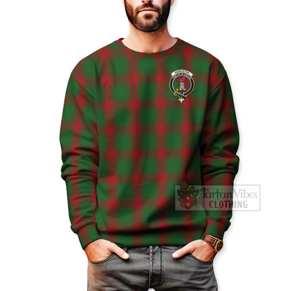 Tartan Vibes Clothing Middleton Tartan Sweatshirt with Family Crest Celtic Skull Style