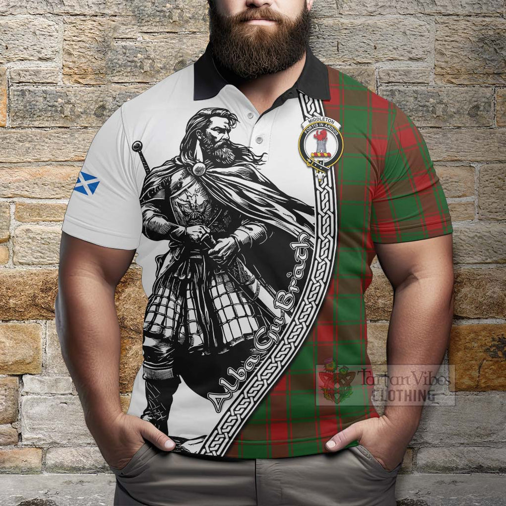 Tartan Vibes Clothing Middleton Tartan Clan Crest Polo Shirt with Highlander Warrior Celtic Style