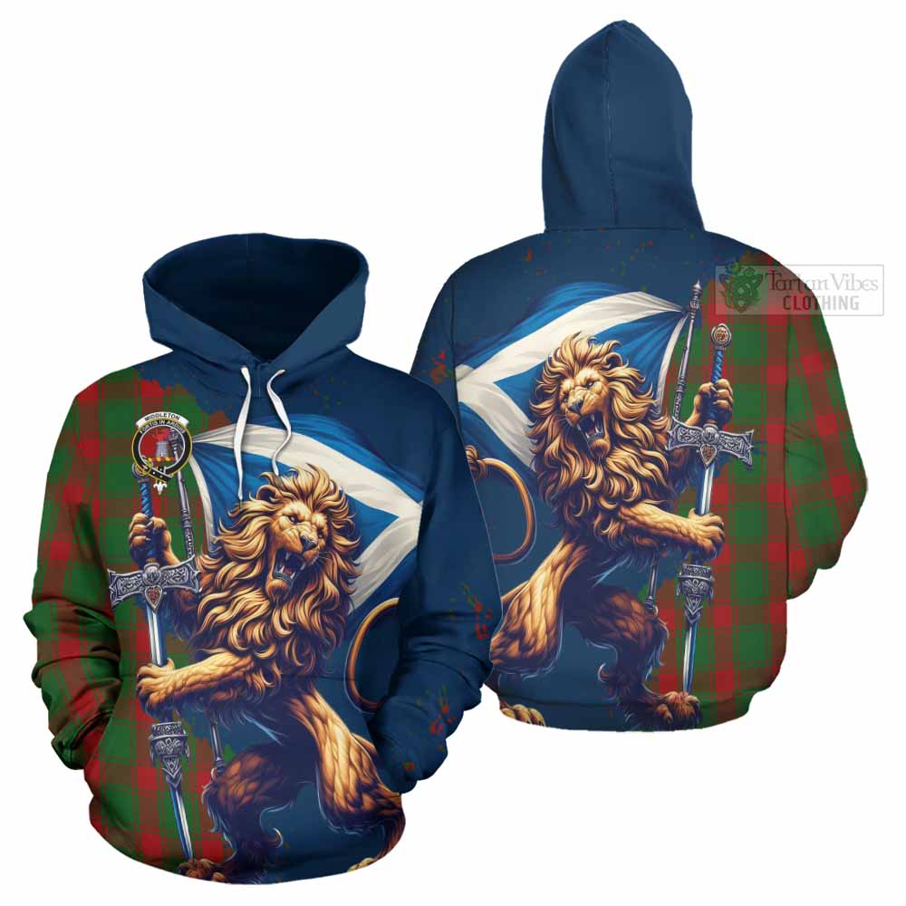 Tartan Vibes Clothing Middleton Tartan Family Crest Hoodie with Scottish Majestic Lion