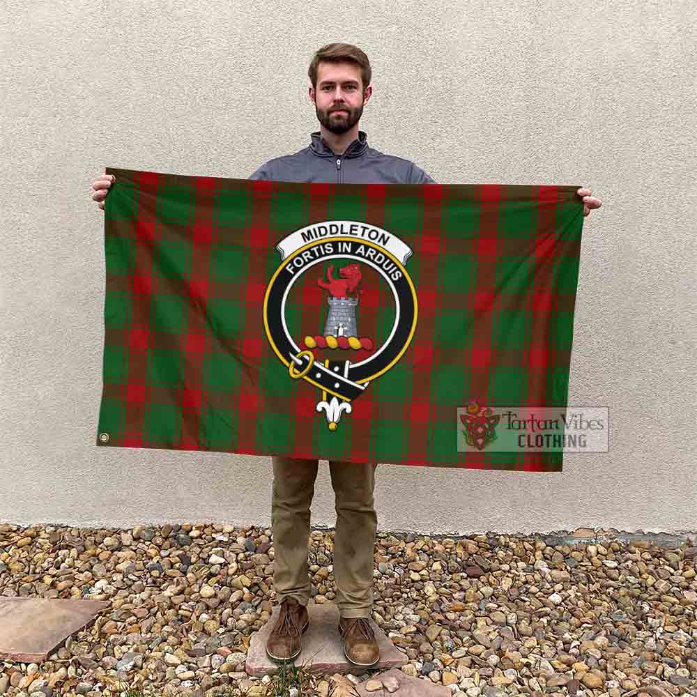 Tartan Vibes Clothing Middleton Tartan House Flag with Family Crest