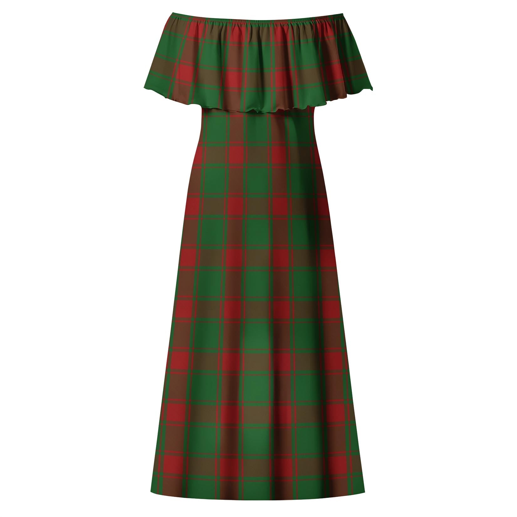 Middleton Tartan Off Shoulder Long Dress - Tartanvibesclothing