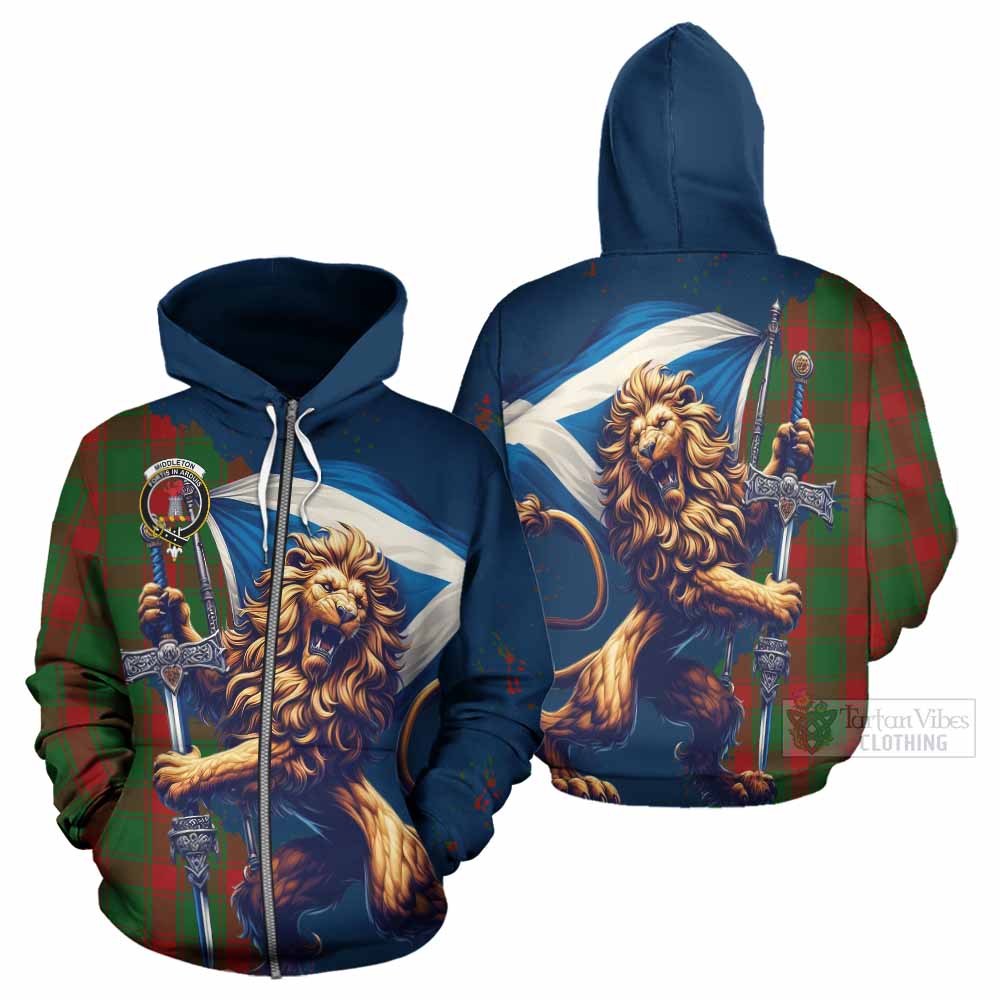 Tartan Vibes Clothing Middleton Tartan Family Crest Hoodie with Scottish Majestic Lion