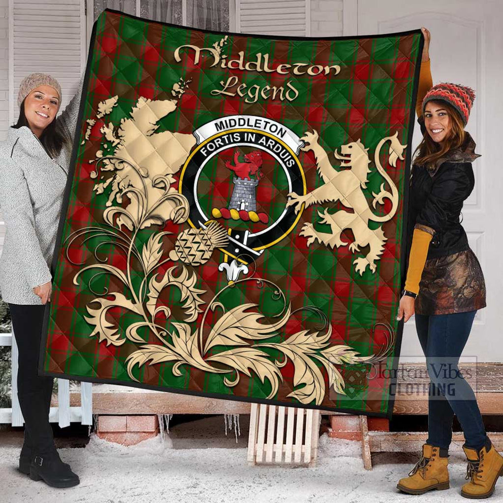 Tartan Vibes Clothing Middleton Tartan Quilt with Family Crest and Scottish Symbol Style