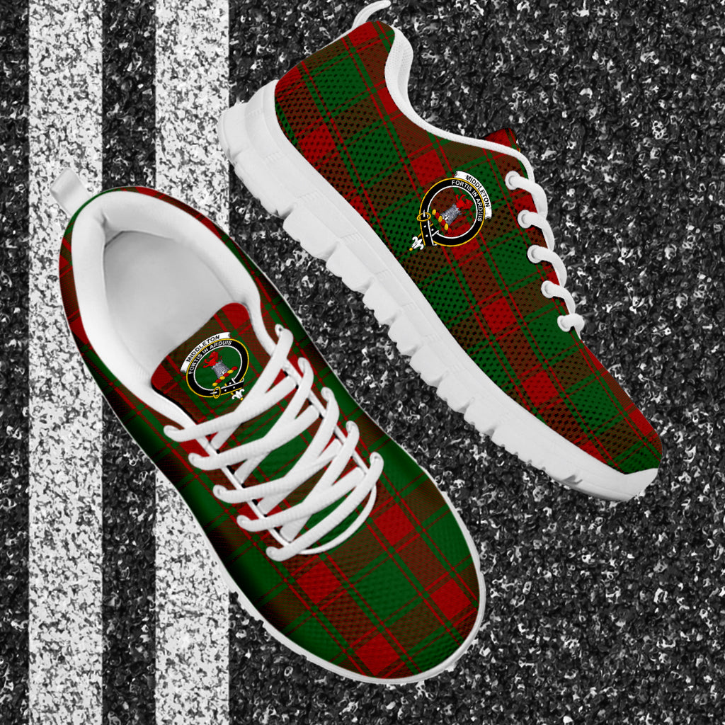 Middleton Tartan Sneakers with Family Crest - Tartan Vibes Clothing