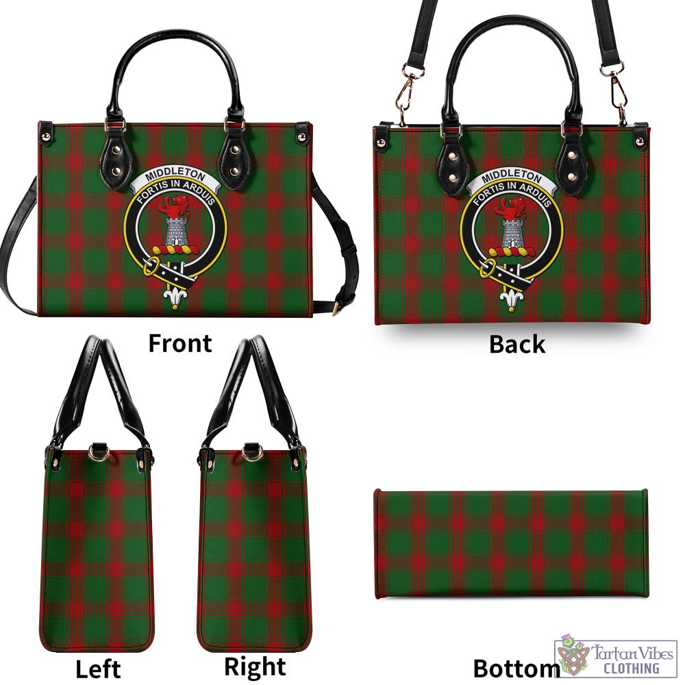 Tartan Vibes Clothing Middleton Tartan Luxury Leather Handbags with Family Crest