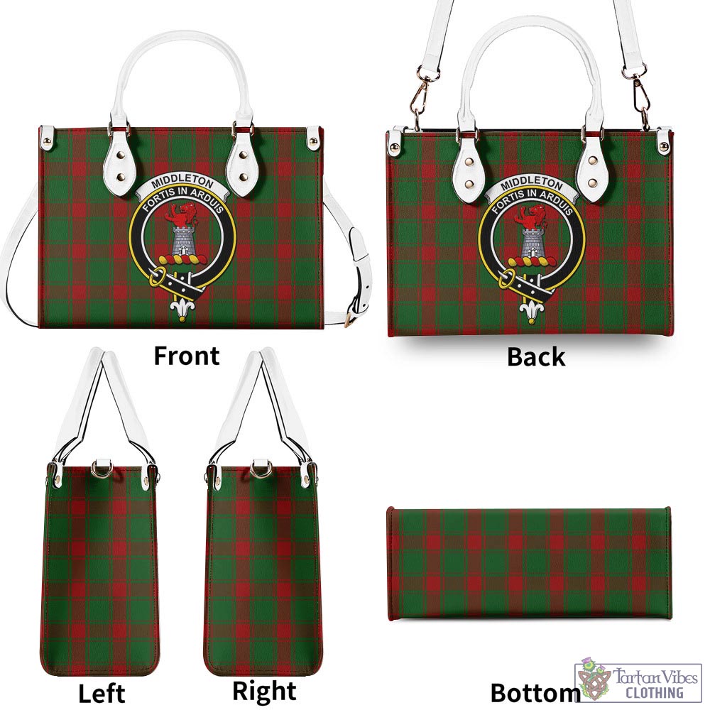 Tartan Vibes Clothing Middleton Tartan Luxury Leather Handbags with Family Crest