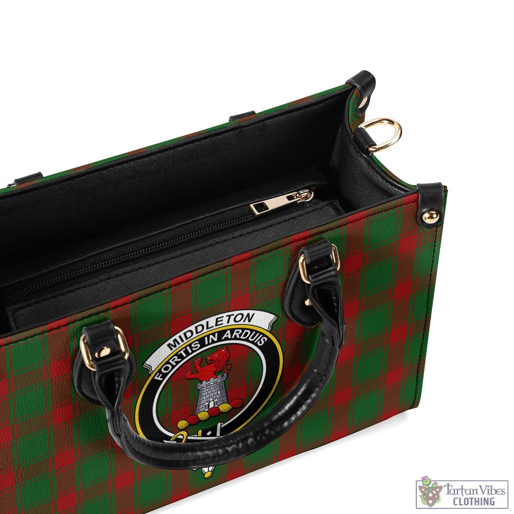 Tartan Vibes Clothing Middleton Tartan Luxury Leather Handbags with Family Crest