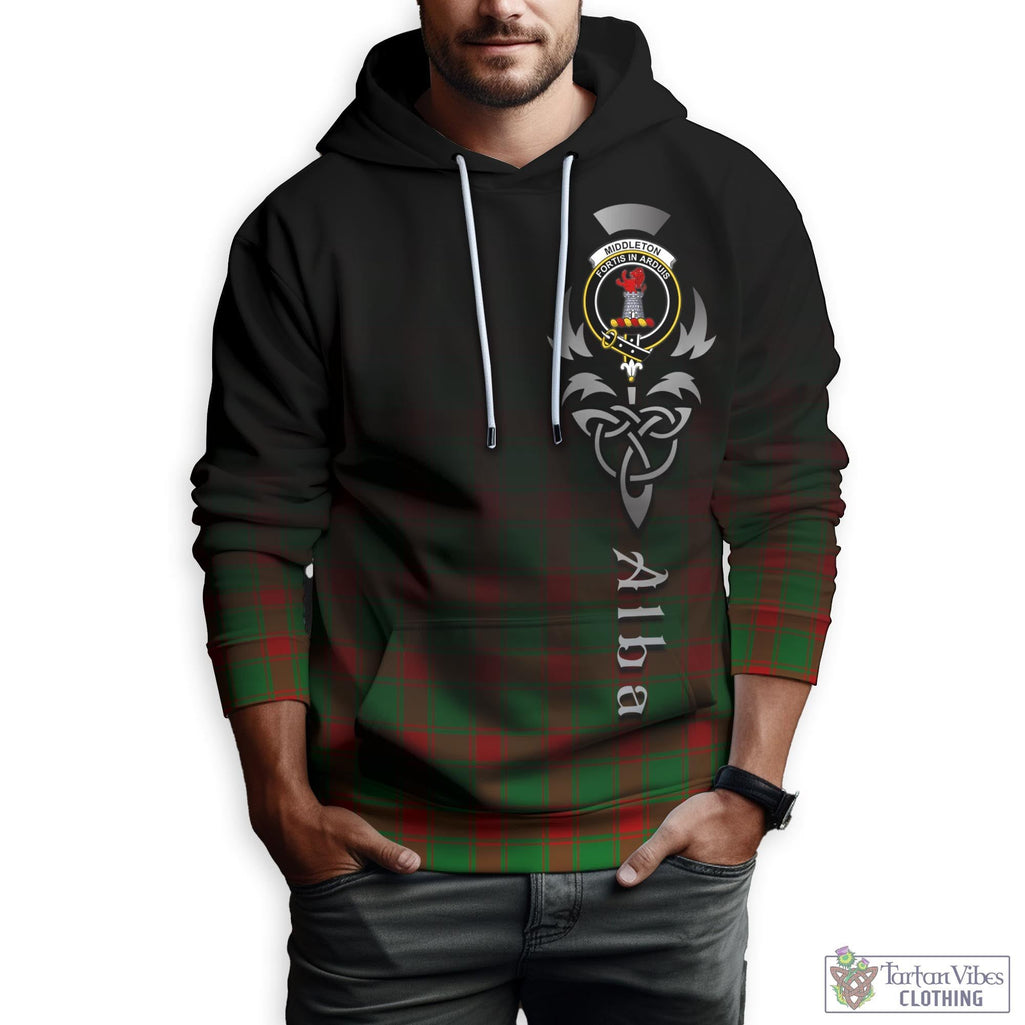 Tartan Vibes Clothing Middleton Modern Tartan Hoodie Featuring Alba Gu Brath Family Crest Celtic Inspired