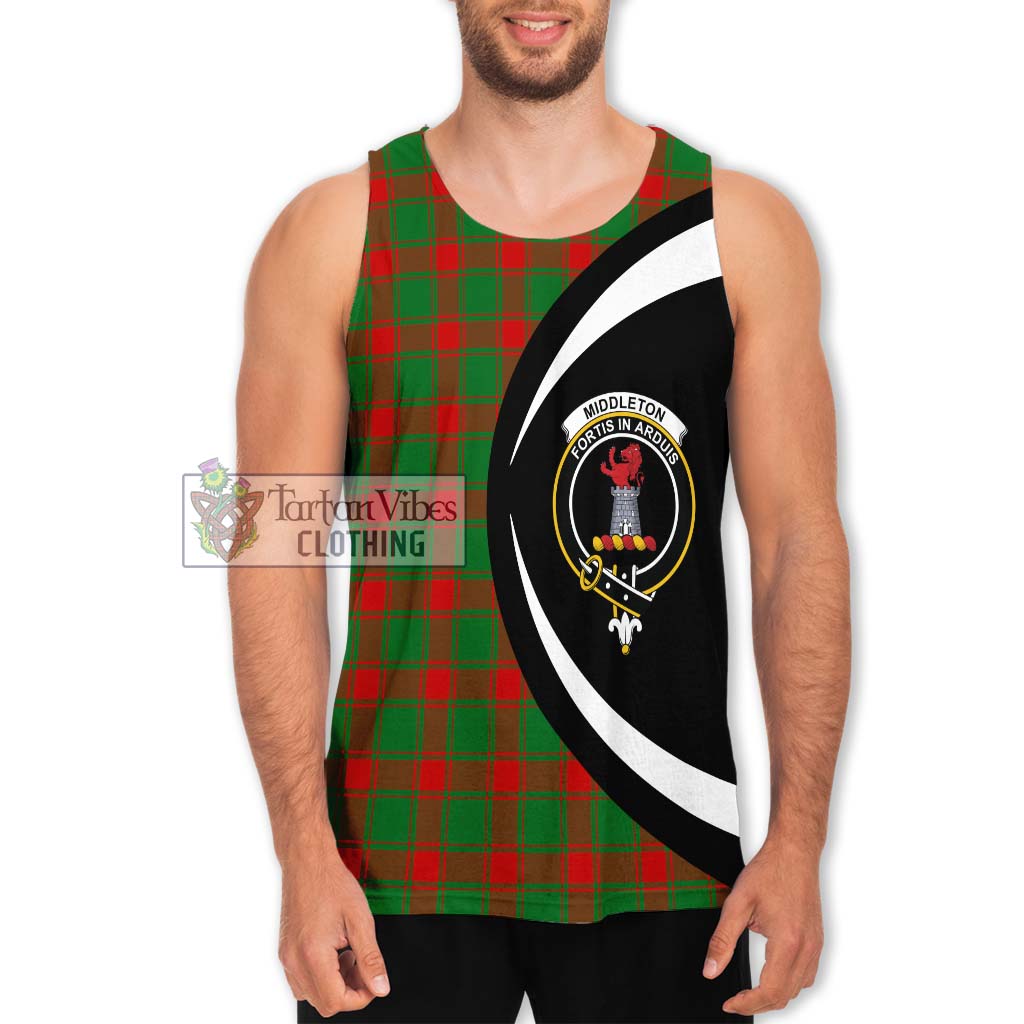 Middleton Modern Tartan Men's Tank Top with Family Crest Circle Style Men - Tartan Vibes Clothing