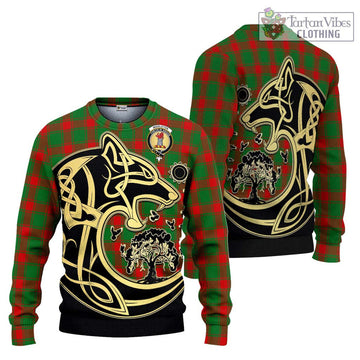 Middleton Modern Tartan Ugly Sweater with Family Crest Celtic Wolf Style