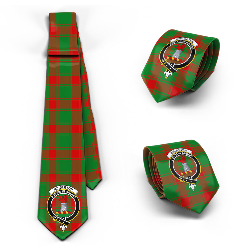 Middleton Modern Tartan Classic Necktie with Family Crest Necktie One Size - Tartan Vibes Clothing