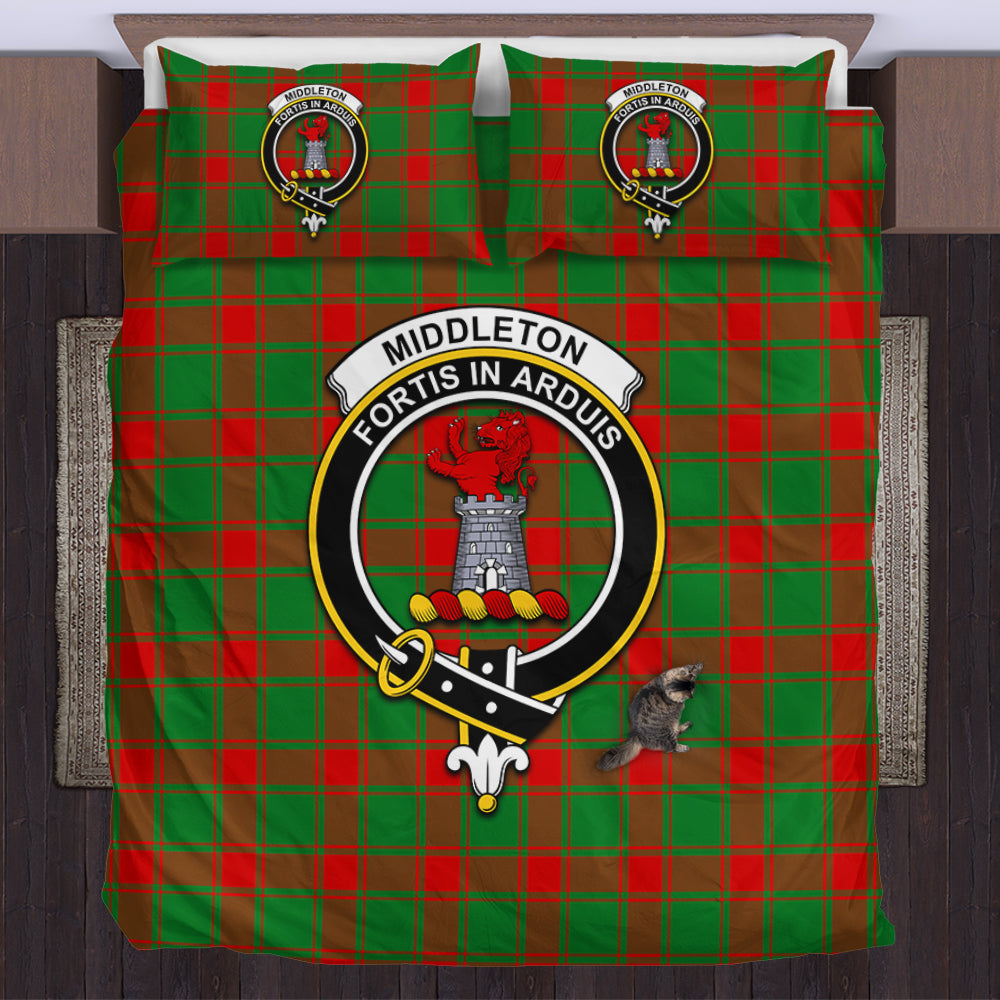 Middleton Modern Tartan Bedding Set with Family Crest US Bedding Set - Tartan Vibes Clothing