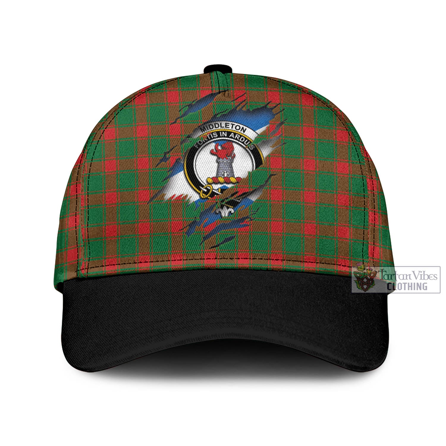 Tartan Vibes Clothing Middleton Modern Tartan Classic Cap with Family Crest In Me Style