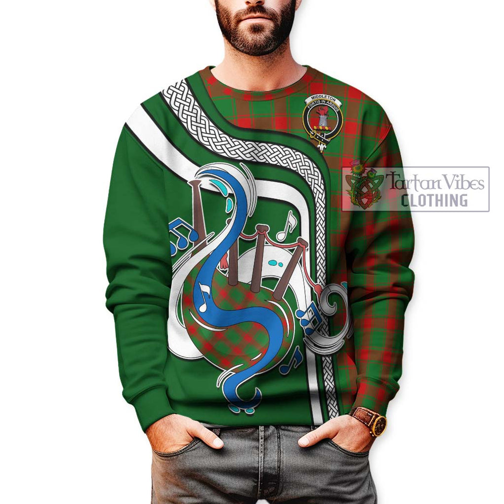 Tartan Vibes Clothing Middleton Modern Tartan Sweatshirt with Epic Bagpipe Style