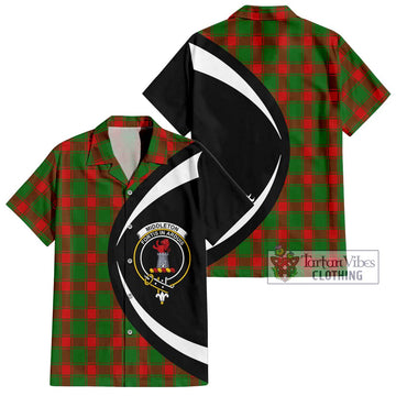 Middleton Modern Tartan Short Sleeve Button Up with Family Crest Circle Style