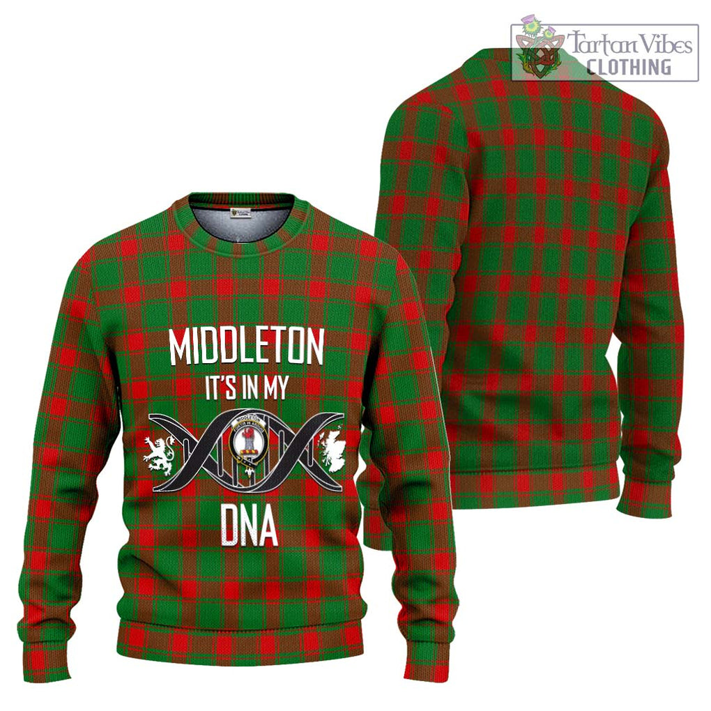 Middleton Modern Tartan Knitted Sweater with Family Crest DNA In Me Style Unisex - Tartanvibesclothing Shop