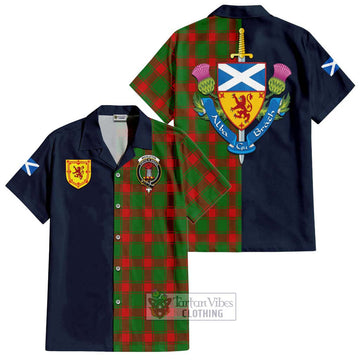 Middleton Modern Tartan Short Sleeve Button Shirt Alba with Scottish Lion Royal Arm Half Style